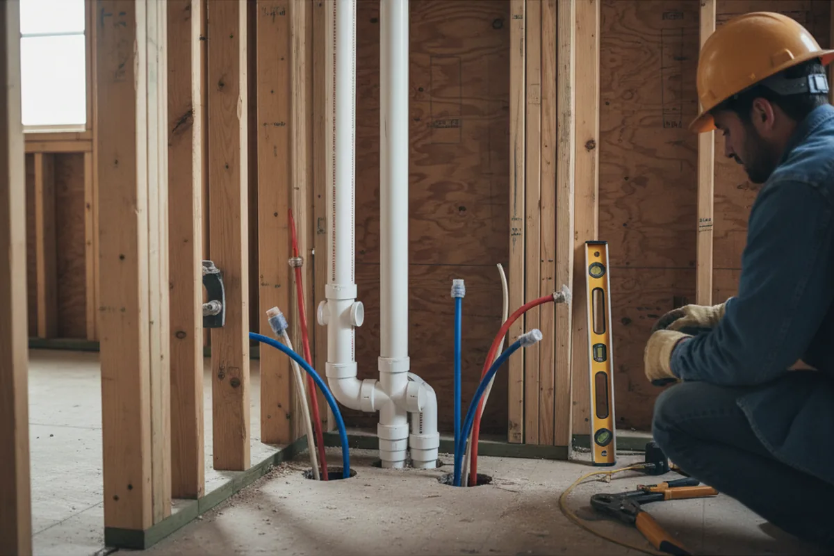 Drain and supply rough-in during Leak Detection in Pitcairn